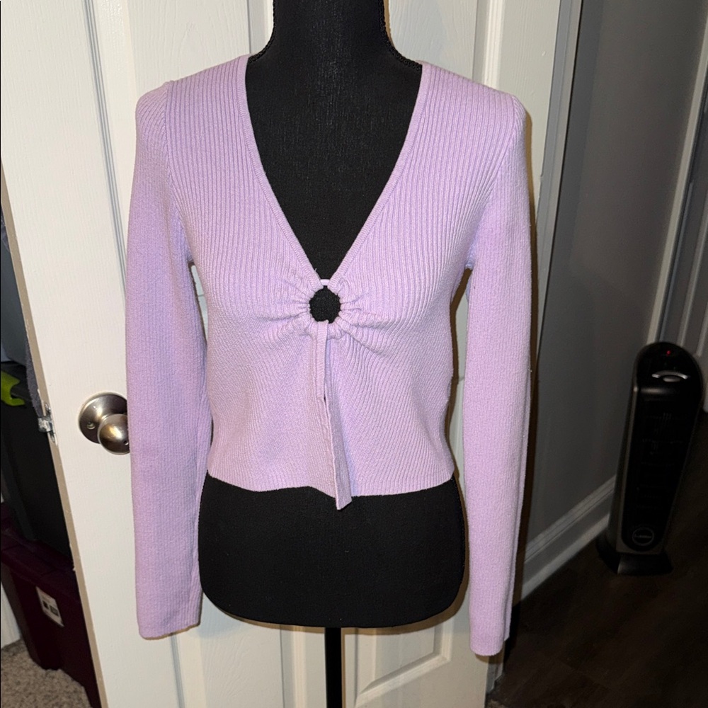 🖤AEROPOSTALE LILAC V-NECK CARDIGAN SIZE M🖤